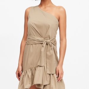 Gorgeous One Shoulder Poplin Mini Dress